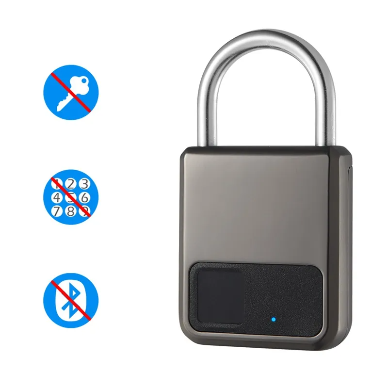 Fingerprint Padlock Waterproof Smart Keyless Security Locker Fingerprint Lock Anti-Theft USB Charge For Bike Gym Locker Luggage